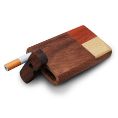 4" Swivel Cap Wooden Dugout - Inlaid Cube - Green Goddess Supply