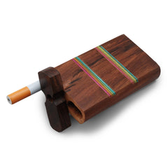 4" Swivel Cap Wooden Dugout - Rainbow Stripe - Green Goddess Supply