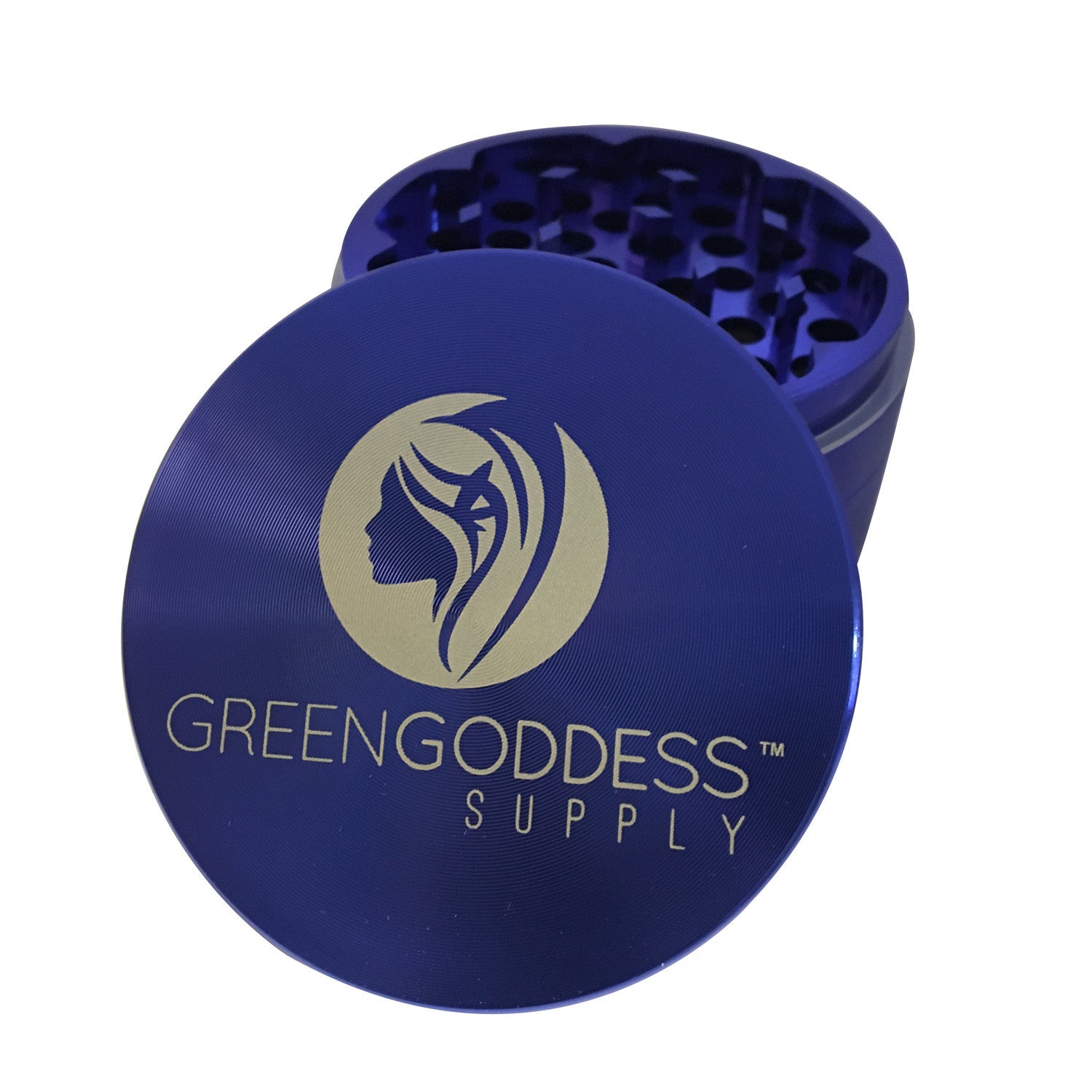 2.5 inch 4-Piece Aluminum Grinder - Blue - Green Goddess Supply