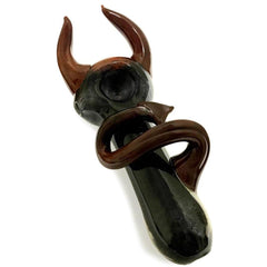 The Little Devil - Black and Red Glass Spoon - Green Goddess Supply