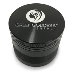 1.5 inch 4-Piece Aluminum Grinder - Black - Green Goddess Supply