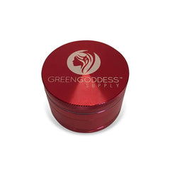 2.5" 4-Piece Aluminum Grinder - Red - Green Goddess Supply