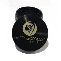 2.5 inch 4-Piece Aluminum Grinder - Black - Green Goddess Supply