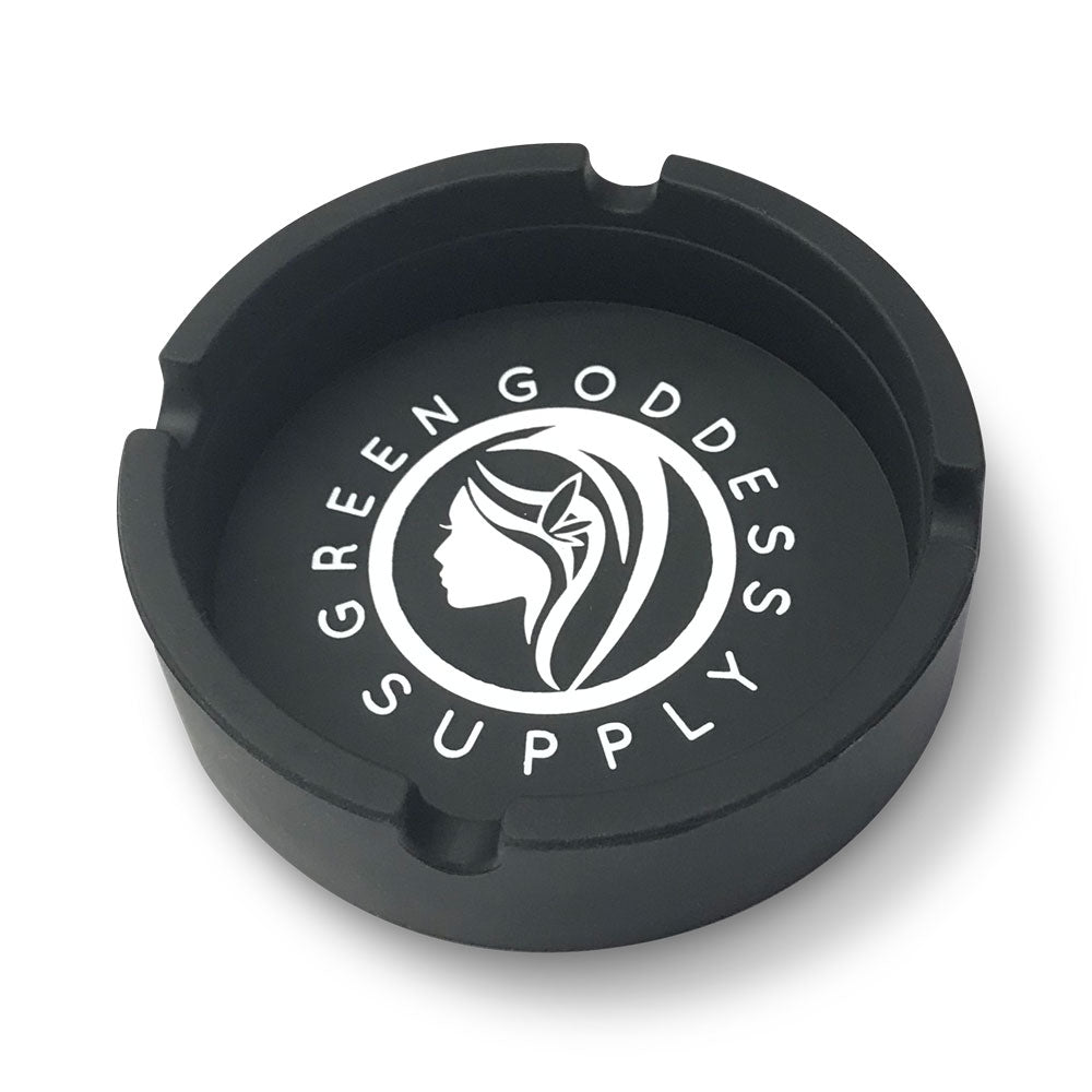 Round Silicone Ashtray - Black - Green Goddess Supply